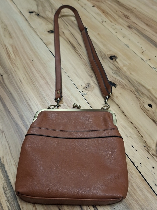 Bueno Handbags - Bueno Tan Kiss-Lock Crossbody Bag